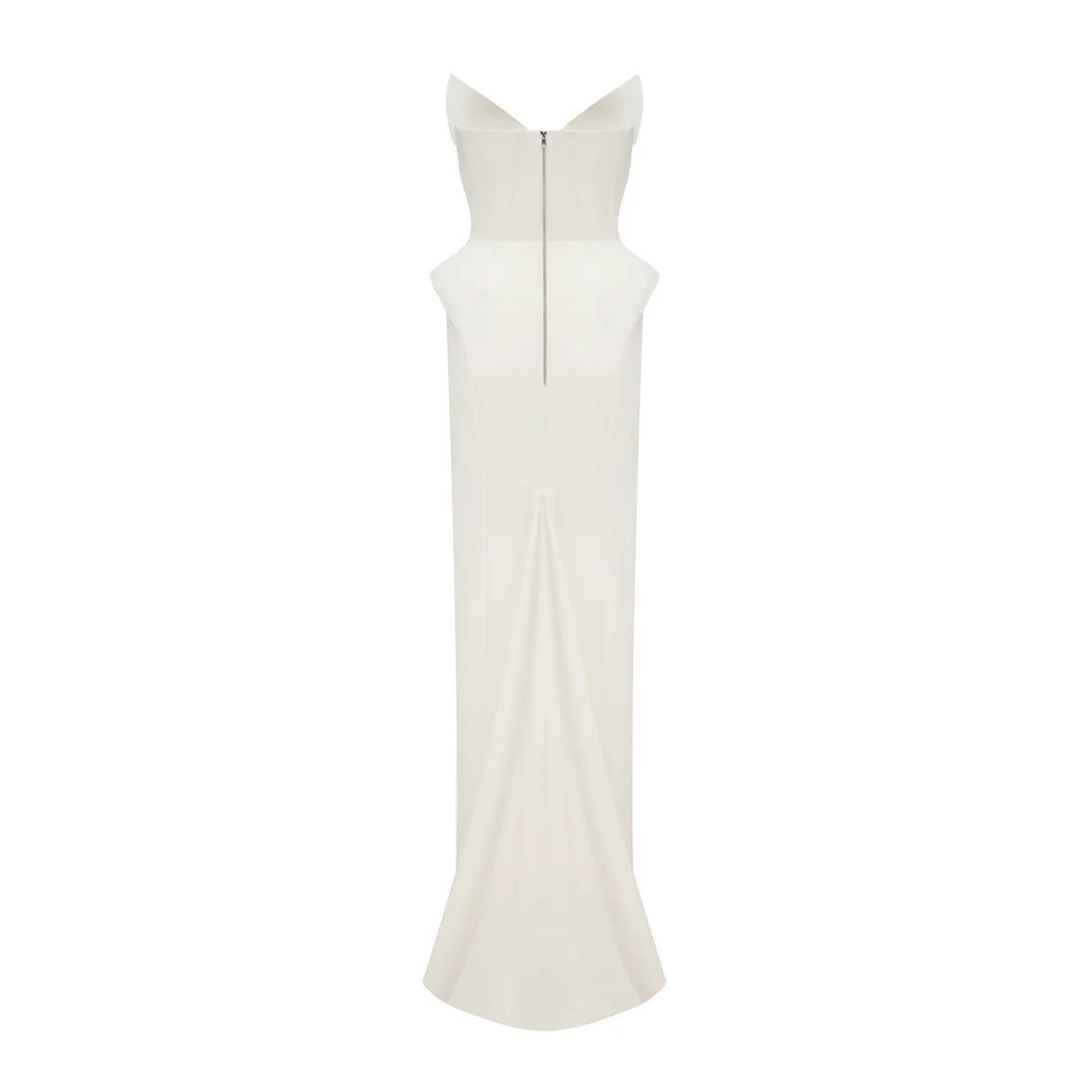 Alba White Barrel Waist Corset Maxi Dress