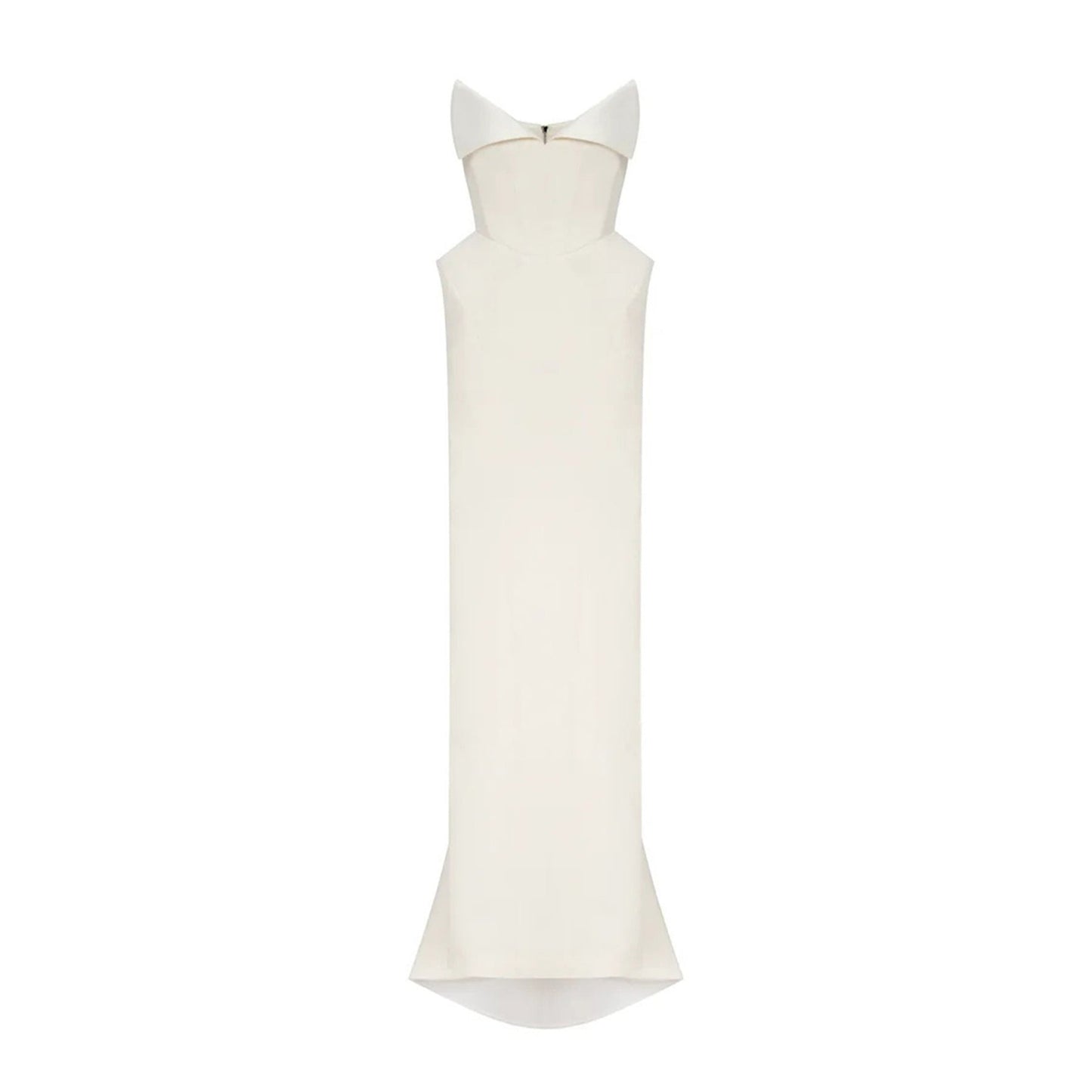 Alba White Barrel Waist Corset Maxi Dress