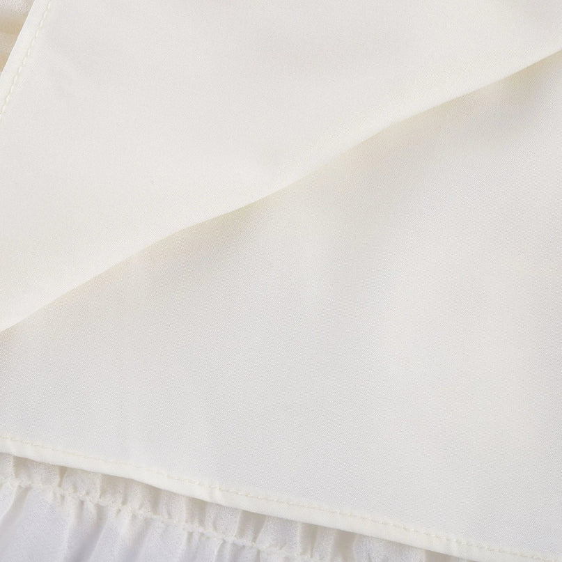 Alba White Pleated Halterneck Top and Floor-Length Skirt Set