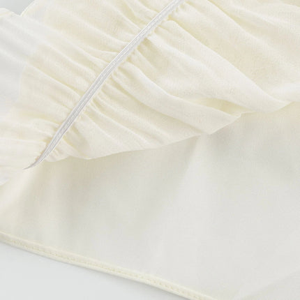 Alba White Terylene Halterneck Top and Floor-Length Skirt Set