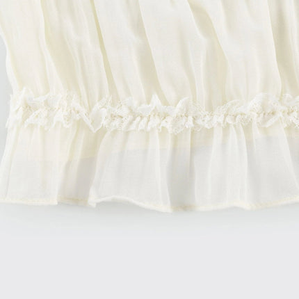 Alba White Terylene Halterneck Top and Floor-Length Skirt Set