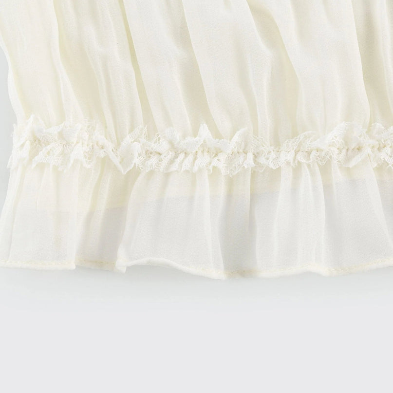 Alba White Terylene Halterneck Top and Floor-Length Skirt Set