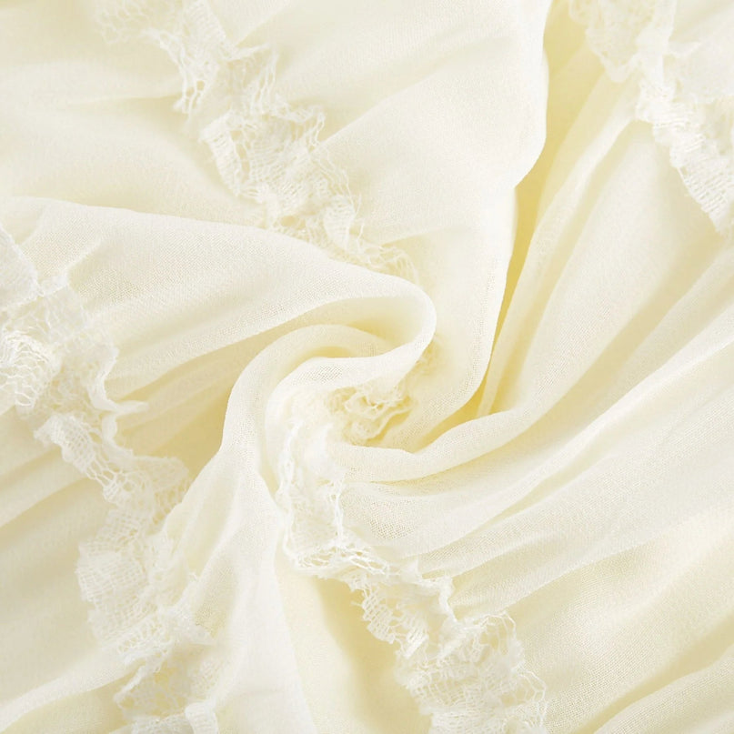 Alba White Terylene Halterneck Top and Floor-Length Skirt Set