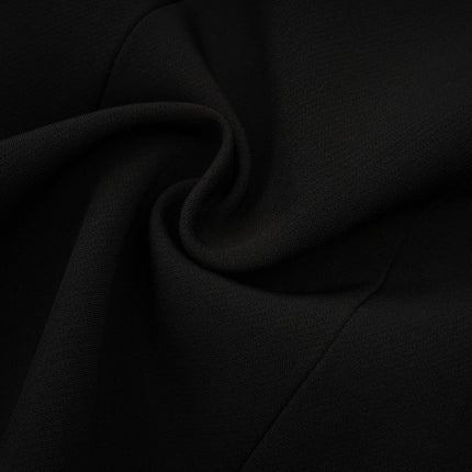 Alberta Black Wool Blend Blazer with Crystal-Embellished Bow