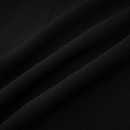 Alberta Black Wool Polyester Blazer with Crystal-Embellished Bow and Cut-Out Design
