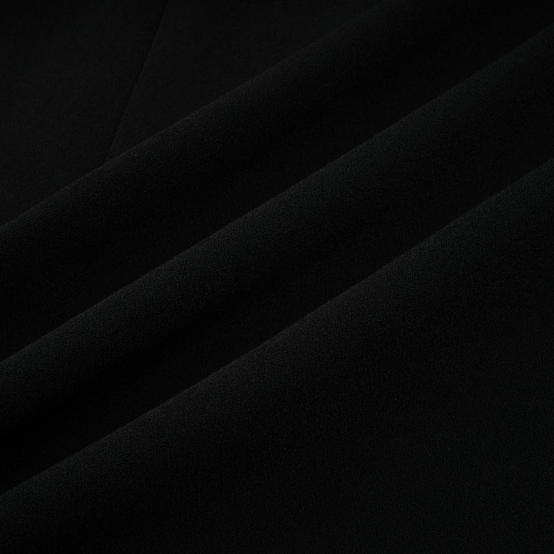 Alessandra Maxi Dress Black Crystal Embellished Peak Lapels Long Sleeves Patch Pockets Flared Hem Button Fastening Ankle Length Polyester Rayon