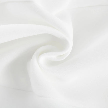 Alessandra White Mini Dress with Faux-Flower Embellishment Square Neck and Flared Skirt Rear Zip Fastening Thigh-Length 79% Polyester 21% Elastane