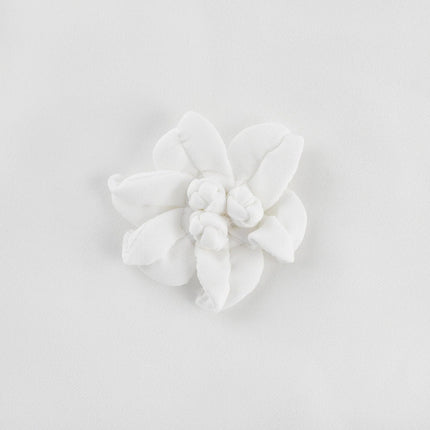 Alessandra White Sleeveless Mini Dress with Faux Flower Embellishment Square Neck and Flared Skirt Rear Zip Fastening Thigh-Length Dress in 79% Polyester and 21% Elastane