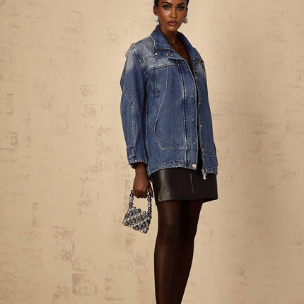 Alessandrina Blue Denim Patchwork Jacket