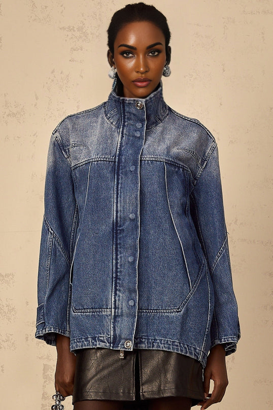 Alessandrina Blue Denim Patchwork Jacket