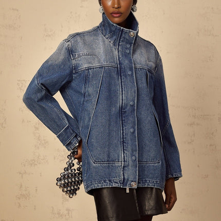 Alessandrina Blue Denim Patchwork Jacket