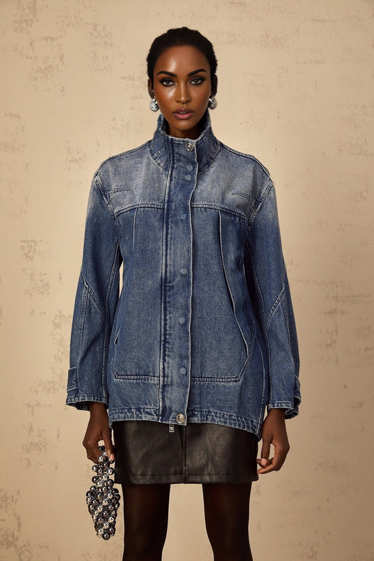 Alessandrina Blue Denim Patchwork Jacket