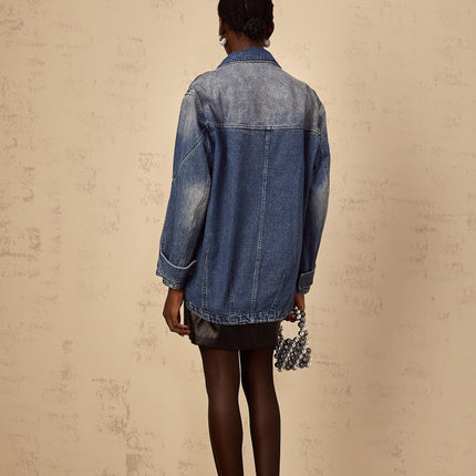 Alessandrina Blue Patchwork Denim Jacket