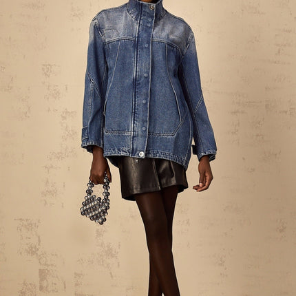 Alessandrina Blue Patchwork Denim Jacket