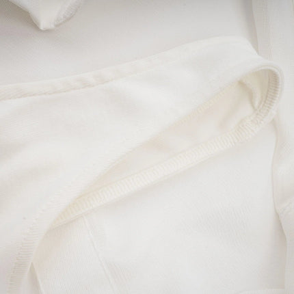 Alessia White Cotton Bodysuit with Lapels and Scoop Back Design