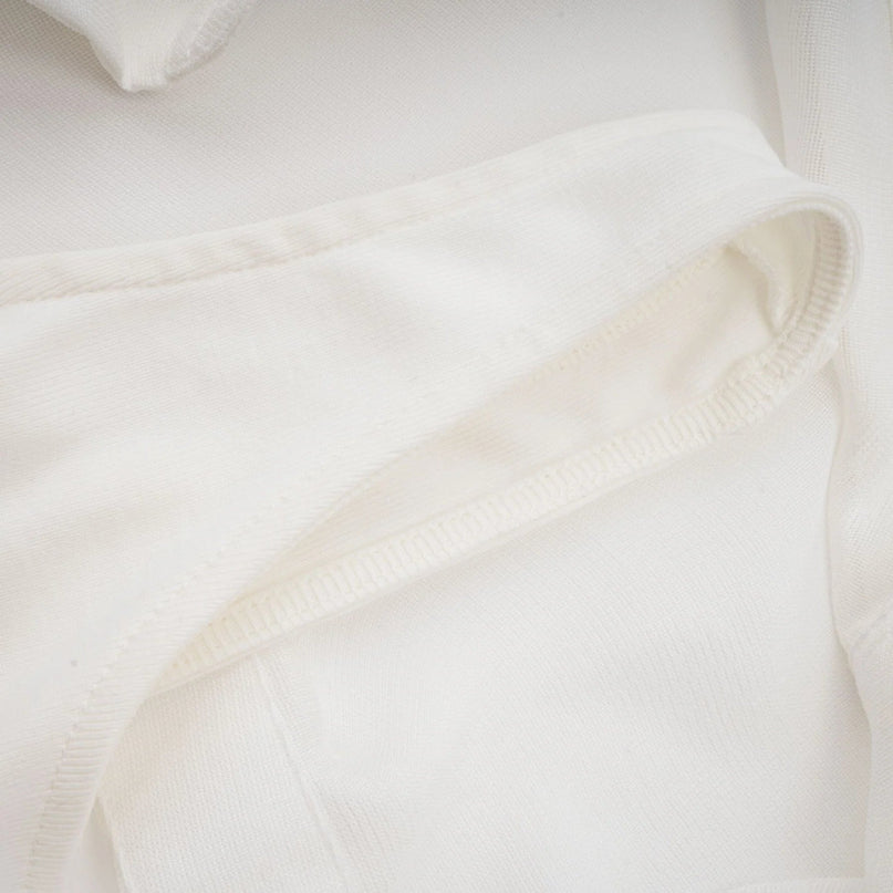 Alessia White Cotton Bodysuit with Lapels and Scoop Back Design
