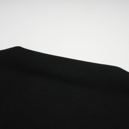Alexa Black Boned V-Neck Top Cotton Terylene Blend Gathered Pleat Detailing