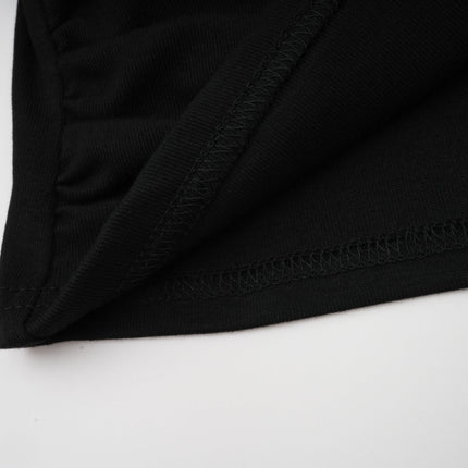 Alexa Black Boned V-Neck Top Cotton Terylene Blend Gathered Pleat Detailing