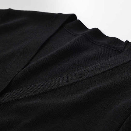 Alexa Black Feather Detail Knit Cardigan