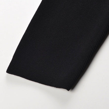 Alexa Black Feather Detail Knit Cardigan