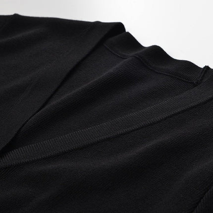 Alexa Black Knit Feather Detail Sweater