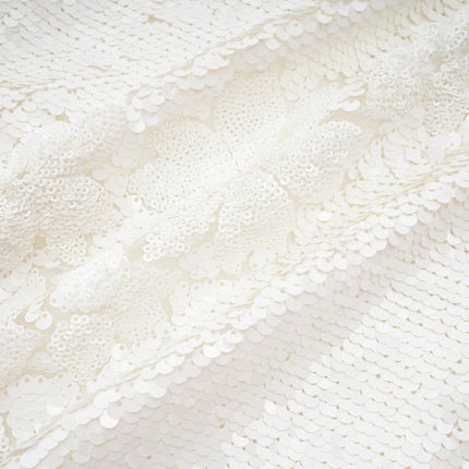 Alexa White Crystal Sequin Embellished Mini Dress with Faux-Flower Detailing