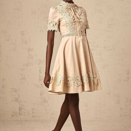 Alexandra Neutrals Lace Mini Dress