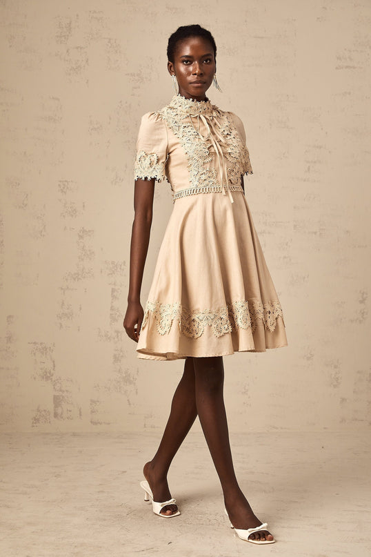 Alexandra Neutrals Lace Mini Dress