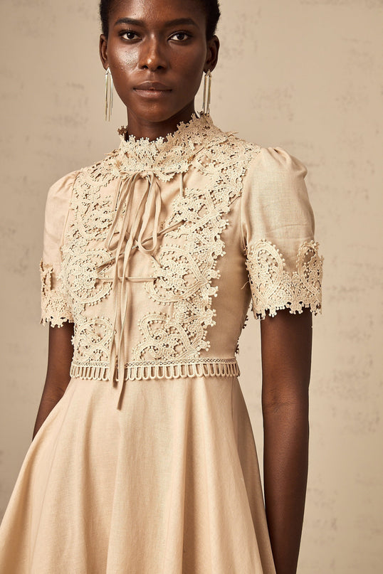 Alexandra Neutrals Lace Mini Dress