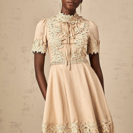 Alexandra Neutrals Lace Mini Dress