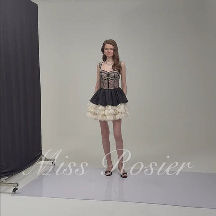 Alice Black Sweetheart Rhinestone Mini Dress