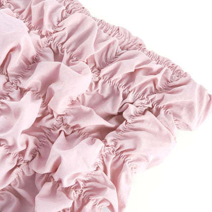 Alice Pink Pleated Puff Sleeve Midi Dress