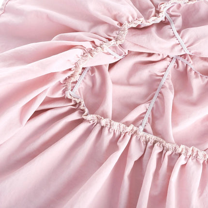 Alice Pink Pleated Puff Sleeve Midi Dress