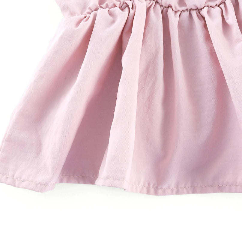 Alice Pink Pleated Puff Sleeve Midi Dress