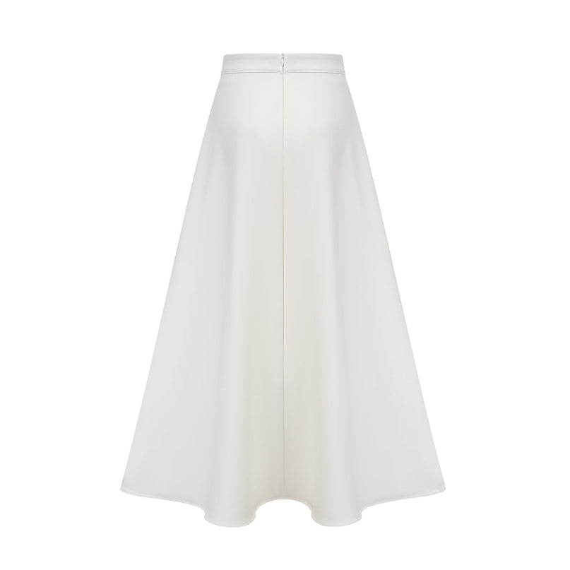 Alina White 3D Petal Embellished Skirt Top Set