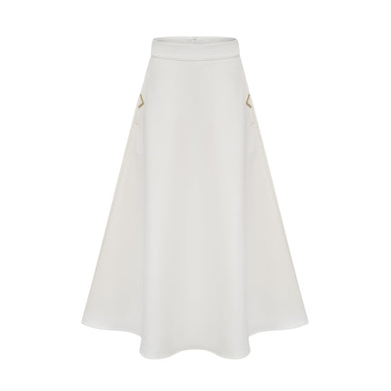 Alina White 3D Petal Embellished Skirt Top Set