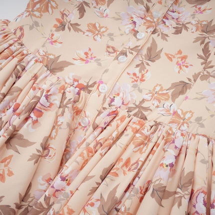 Alizee yellow midi dress with floral print and buttons