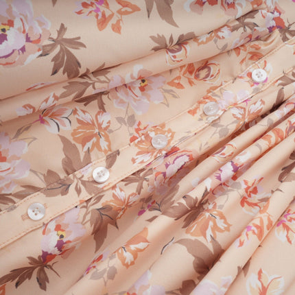 Alizee yellow midi dress with floral print and buttons