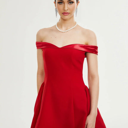 Allison Red Strapless Mini Dress Polyester Spandex Chic Elegance Sophistication Grace