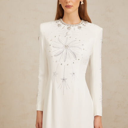 Aloïse White Embellished Maxi Gown