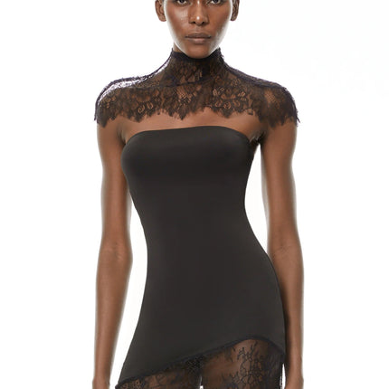 Alvaro Black Lace Shawl  Dress Set