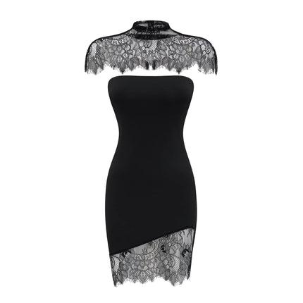 Alvaro Black Lace Shawl  Dress Set