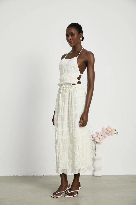 Alyssa pleated top  skirt matching set