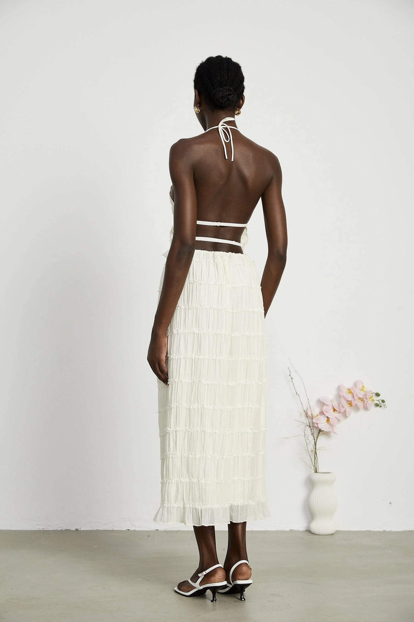 Alyssa pleated top  skirt matching set
