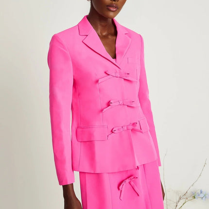 Amabile Pink Jacket Dress Bowknot Matching Set