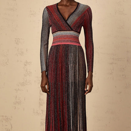 Amabile Red Stripe Sequin Maxi Dress