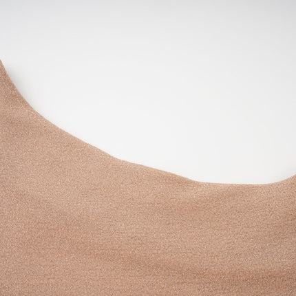 Amalia Metallic Gold Maxi Dress with Twist Knot and Draped Design