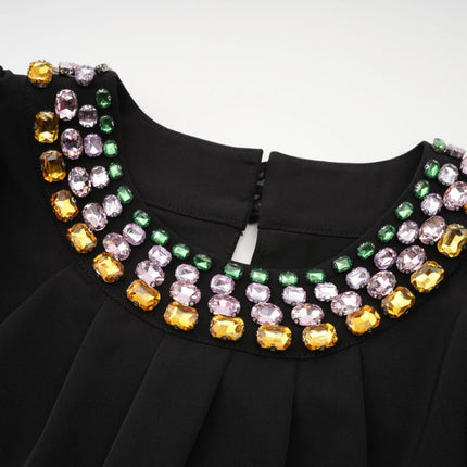 Amari Black Crystal Embellished Mini Dress
