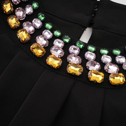 Amari Black Crystal Embellished Mini Dress