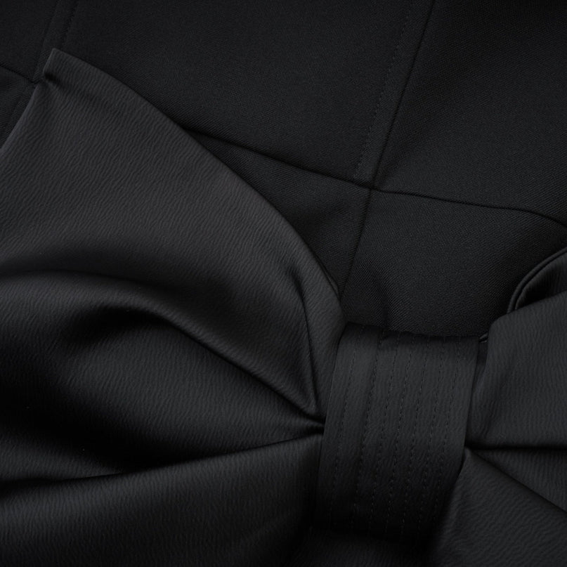 Amaya Black Strapless Mini Dress with Bow